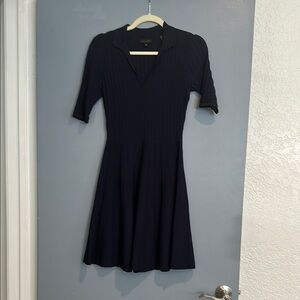 Ted Baker Navy Ribbed Knit Dress